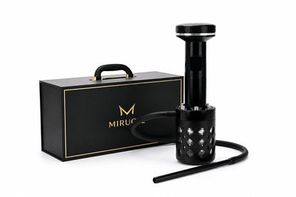 A layout of everything included in the MIRUCEL smart e-hookah complete starter kit